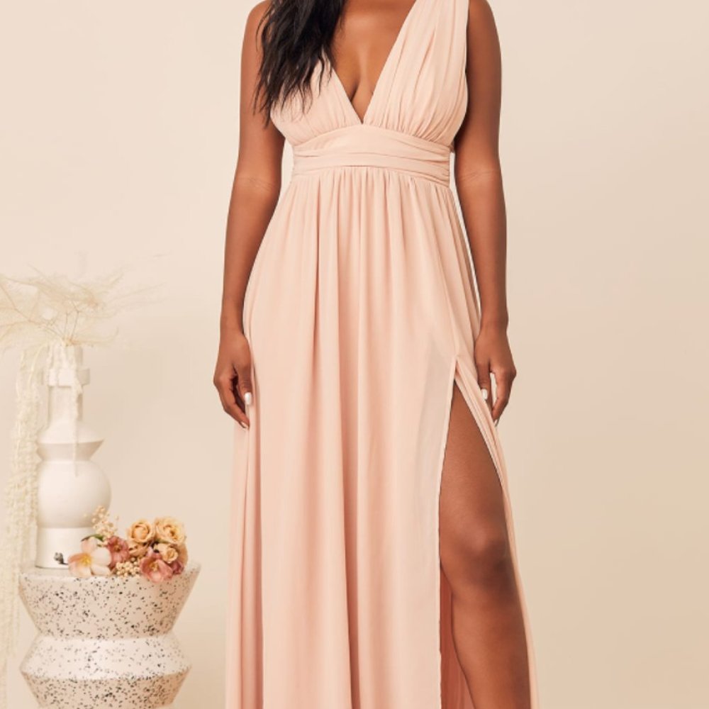 LuLus | Heavenly Hues Blush Maxi Dress | Medium